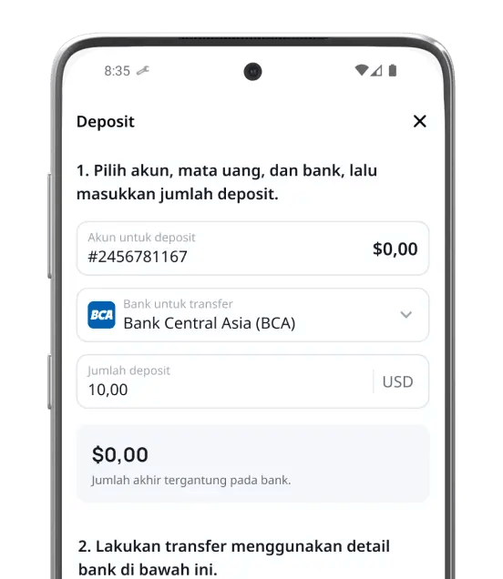 Langkah 3: Deposit
